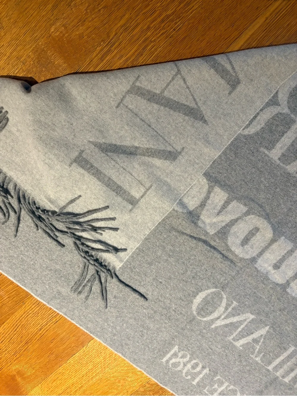 Emporio Armani Logo Grey Scarf